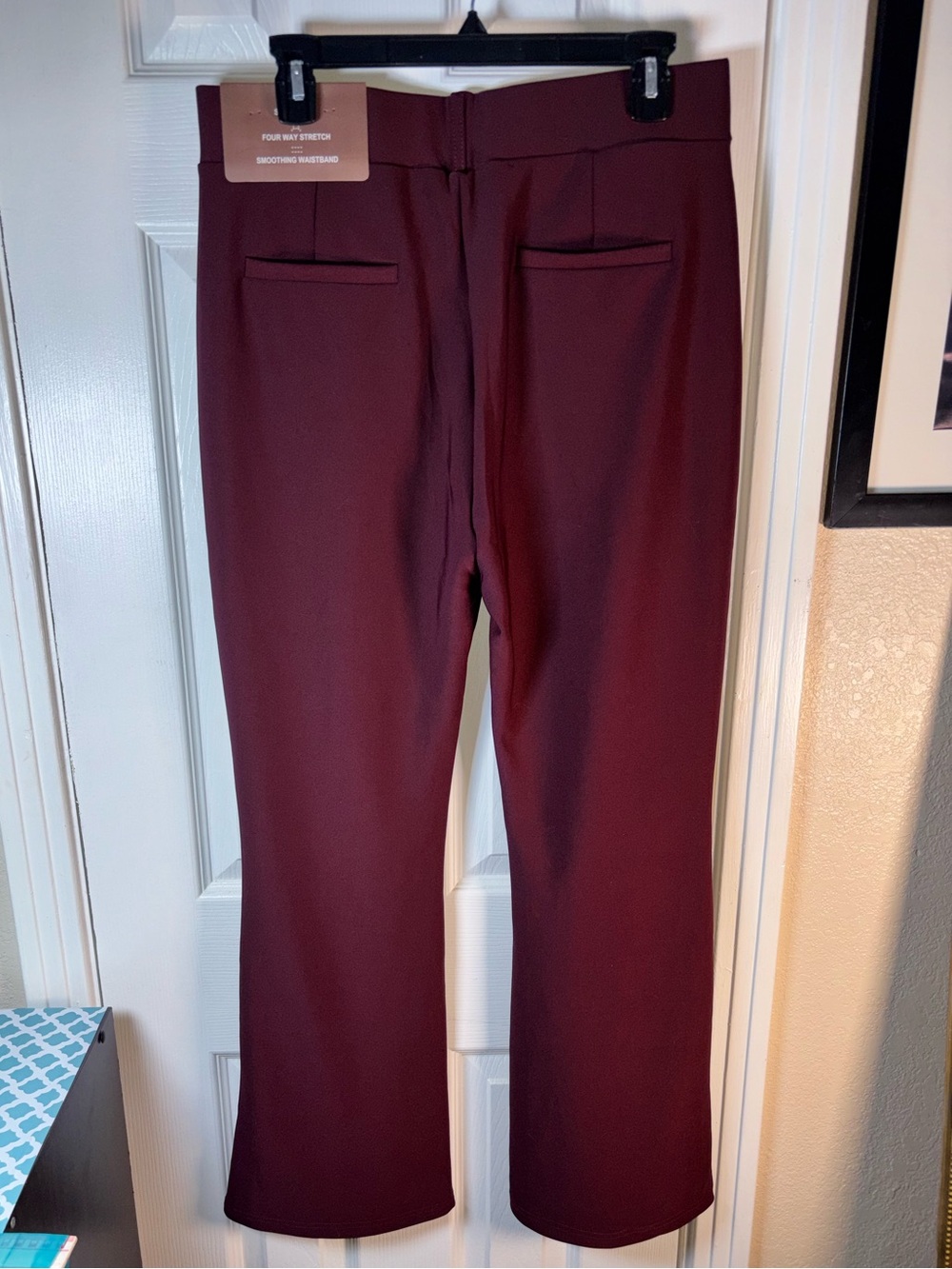 NWT Women's Stretch Bootcut Pants in Burgundy - Picture 8 of 10